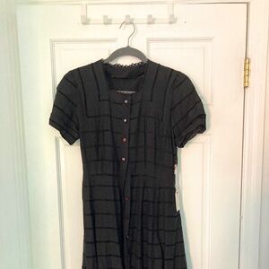 Lace detailed handmade vintage black dress (size 2/4)